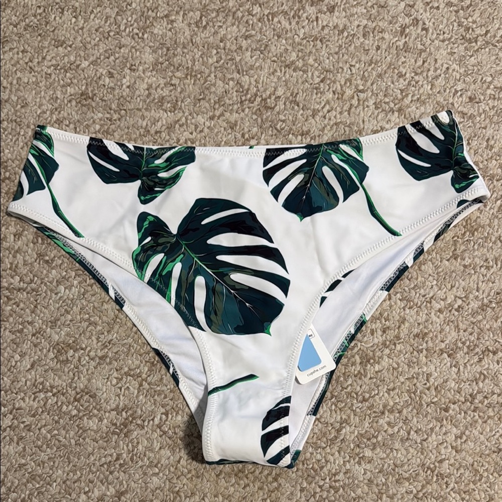 🍃🔥Cupshe Leaf Print XL High Waist Bikini Bottom